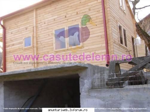 casa de lemn 6x5m, grosime perete 44 mm, kitul casutei include ferestre si usi cu sticla, podea si