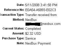 si aici ai dovada :
  gratis :   -=neobux=- payout :2$(in 50 secunde)